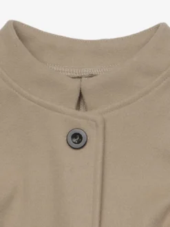 Gilet blazer sans manches pour femme col montant un bouton longueur mi-cuisse