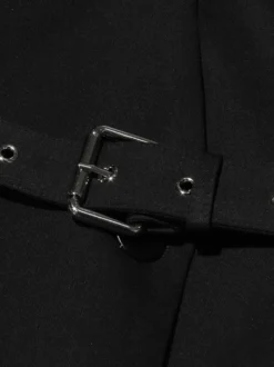 Gilet blazer sans manches à revers croisés pour femme ceinture à la taille tailleur