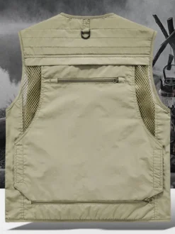 Gilet grande taille pour homme avec plusieurs poches et design réfléchissant