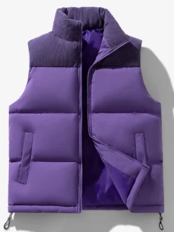 Gilet matelassé sans manches à col montant pour homme