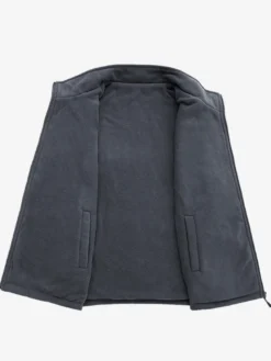 Gilet sans manches à col montant pour homme doublé polaire