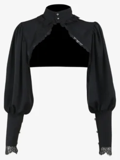 Gothique Lolita Cover-ups Noir Volants Top Dentelle Polyester Cover-Up Lolita Outwears