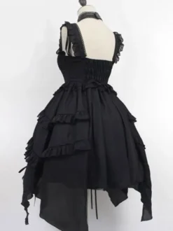 Gothique Lolita JSK Robe Dentelle Volants Lolita Jumper Jupes Déguisements