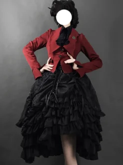 Gothique Lolita Manteaux Rouge À Lacets Printemps