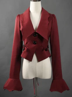 Gothique Lolita Manteaux Rouge À Lacets Printemps