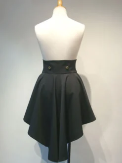 Gothique Lolita SK Laceuo haute basse couche à volants noir lolita jupe
