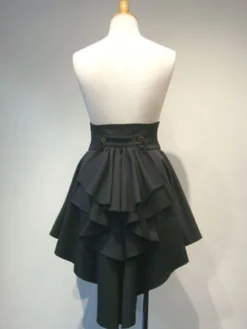 Gothique Lolita SK Laceuo haute basse couche à volants noir lolita jupe