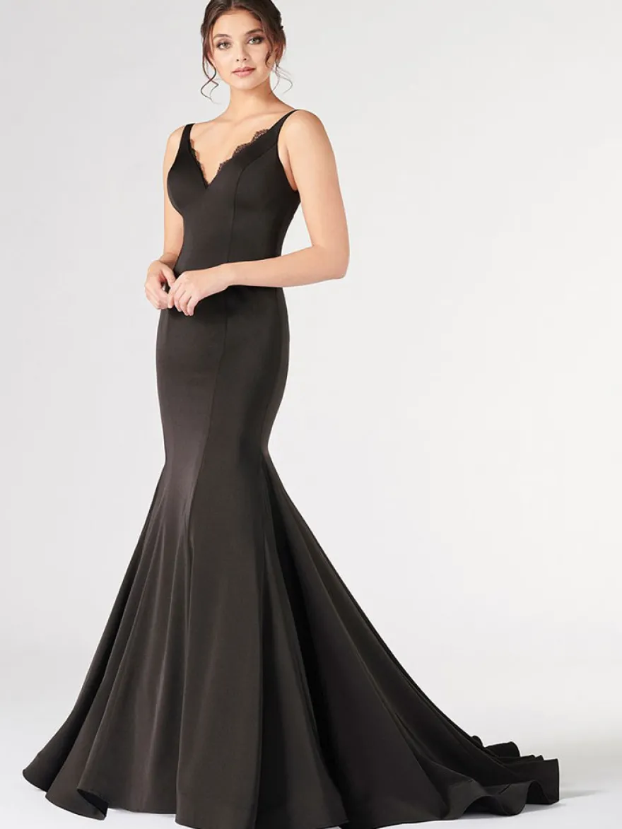 Gothique Noir Robes De Mariée Sirène Sans Manches Dos Nu Zipper Dentelle Avec Train Robe De Mariée Personnalisation Gratuite
