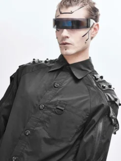 Halloween Chemises tendance à manches longues pour hommes Cyberpunk Dark Raglan