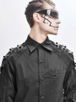 Halloween Chemises tendance à manches longues pour hommes Cyberpunk Dark Raglan
