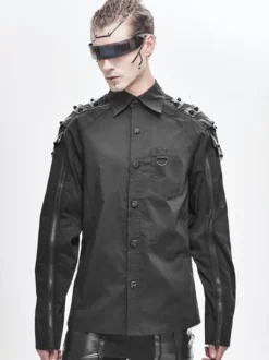 Halloween Chemises tendance à manches longues pour hommes Cyberpunk Dark Raglan