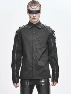 Halloween Chemises tendance à manches longues pour hommes Cyberpunk Dark Raglan