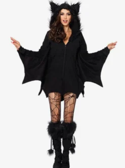 Halloween Costume Chauve-souris Cosplay Femmes 2026 Noire Combinaison Vacances Carnavals Déguisements Halloween