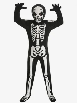Halloween Costume de cosplay en os de crâne blanc pour enfants costume de fantôme de scène costume de fête une pièce pour Halloween