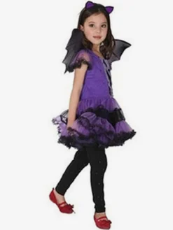 Halloween Costume Déguisements Halloween Chauve-Souris Enfants Robes Violettes Outfit 3 Piece Robe de Princesse Fille