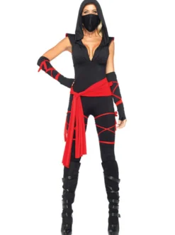 Halloween Costume Noir Ninja Japonais femmes Sexy Cosplay Déguisement Halloween