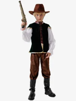 Halloween Costumes de pirate pour enfants Café Marron Halloween Carvinal Ensemble en polyester pour enfants