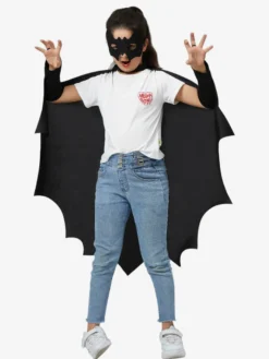 Halloween Costumes d'Halloween pour enfants Ensemble d'Halloween noir Cape en polyester pour enfants Masque