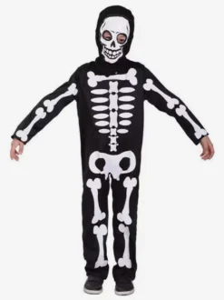 Halloween Costumes d'Halloween pour enfants Ensemble de polyester noir Halloween Combinaison pour enfants Gants