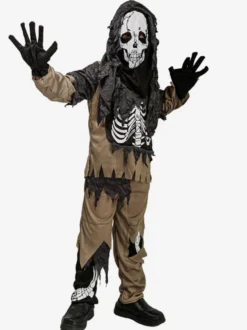 Halloween Costumes d'Halloween pour enfants Ensemble d'Halloween marron café Pantalon en polyester pour enfants Haut