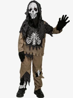 Halloween Costumes d'Halloween pour enfants Ensemble d'Halloween marron café Pantalon en polyester pour enfants Haut