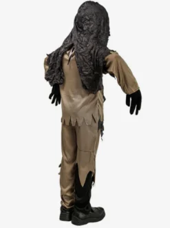 Halloween Costumes d'Halloween pour enfants Ensemble d'Halloween marron café Pantalon en polyester pour enfants Haut