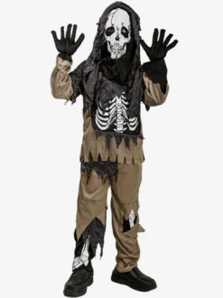 Halloween Costumes d'Halloween pour enfants Ensemble d'Halloween marron café Pantalon en polyester pour enfants Haut