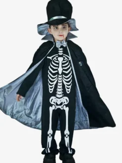 Halloween Costumes d'Halloween pour enfants Ensemble de polyester noir d'Halloween pour enfants Chapeau et cape