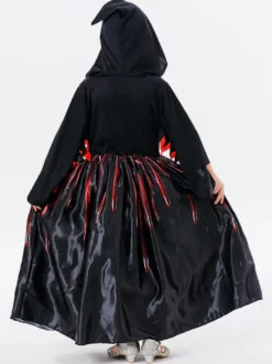 Halloween Costumes d'Halloween pour enfants Ensemble d'Halloween noir Robe en polyester pour enfants Collier