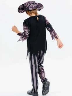 Halloween Costumes d'Halloween pour enfants Ensemble d'Halloween marron foncé Chapeau haut de forme en polyester pour enfants