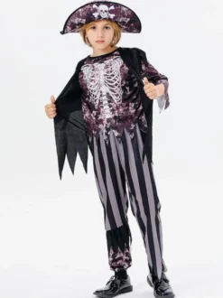 Halloween Costumes d'Halloween pour enfants Ensemble d'Halloween marron foncé Chapeau haut de forme en polyester pour enfants