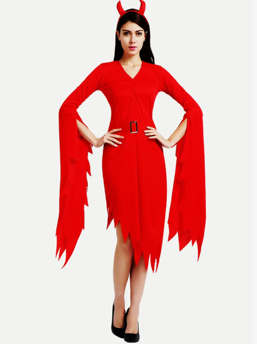 Halloween Costumes Marchandises de vacances Costumes de vacances Noël Fibre de polyester rouge sexy