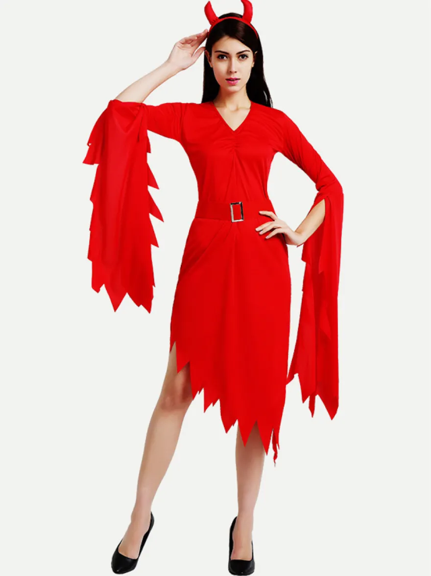 Halloween Costumes Marchandises de vacances Costumes de vacances Noël Fibre de polyester rouge sexy