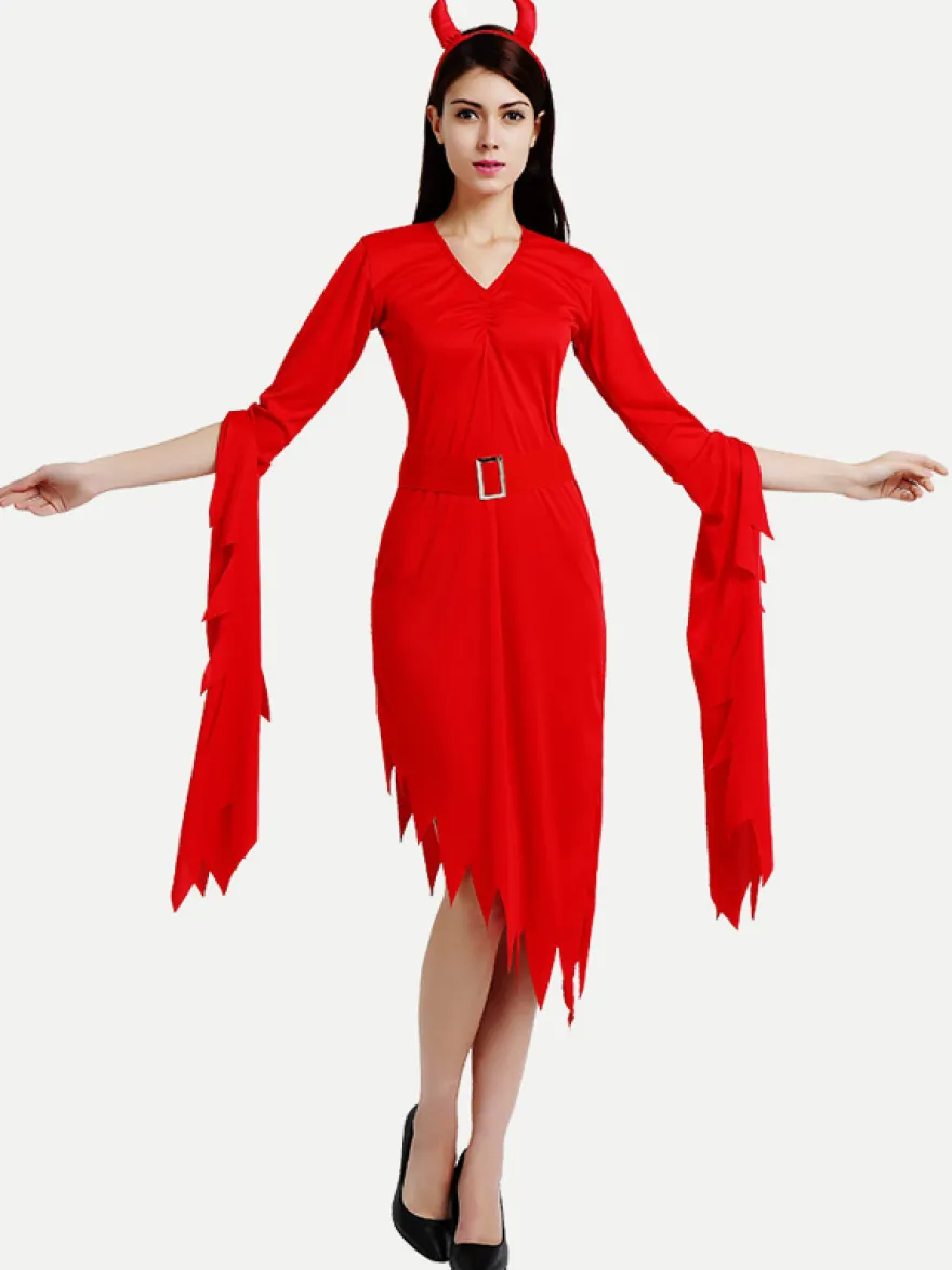 Halloween Costumes Marchandises de vacances Costumes de vacances Noël Fibre de polyester rouge sexy