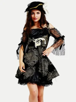 Halloween Costumes Marchandises de vacances Costumes de vacances Halloween Sexy Noir Fibre de polyester