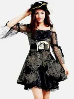 Halloween Costumes Marchandises de vacances Costumes de vacances Halloween Sexy Noir Fibre de polyester