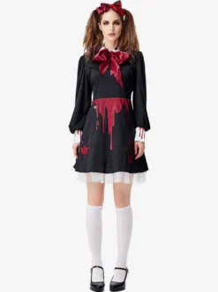 Halloween Costumes Marchandises de vacances Costumes de vacances Halloween Effrayant Noir Fibre de polyester