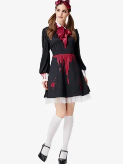 Halloween Costumes Marchandises de vacances Costumes de vacances Halloween Effrayant Noir Fibre de polyester