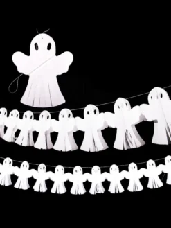Halloween Décorations d'Halloween Guirlande de papier en papier citrouille jaune