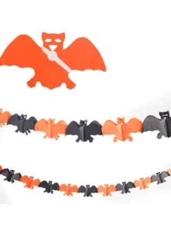 Halloween Décorations d'Halloween guirlande de papier araignée chauve-souris en papier jaune