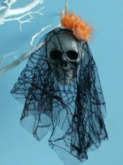 Halloween Décorations d'Halloween Fibre de polyester rouge Rose Crâne Décorations effrayantes