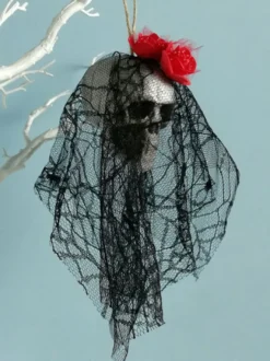 Halloween Décorations d'Halloween Fibre de polyester rouge Rose Crâne Décorations effrayantes