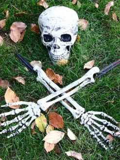 Halloween Décorations d'Halloween Armwear Blanc Crâne En Plastique Squelette Mains Accessoires