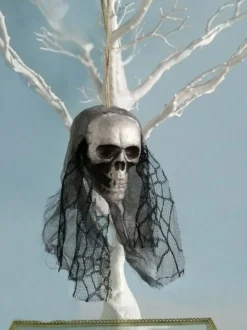 Halloween décorations effrayantes crâne en fibre de polyester violet
