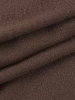 Haut corset dos nu pour femme - Chemisier à manches longues en patchwork de maille marron - Tenue de soirée printanière 2026