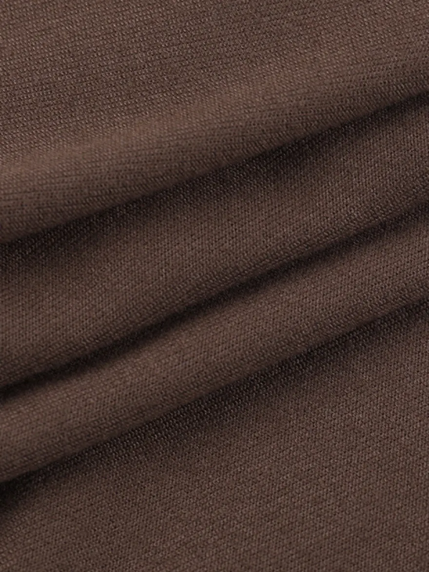 Haut corset dos nu pour femme - Chemisier à manches longues en patchwork de maille marron - Tenue de soirée printanière 2026