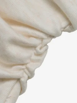 Haut à manches longues et ourlet en dentelle pour femme col rond froncé coupe ajustée style basique décontracté