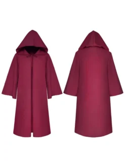 Hommes Ponchos de Noël Bourgogne Cape Polyester Noël Halloween Vacances Costumes