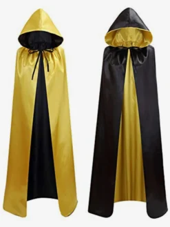 Hommes Ponchos Rouges Pour Noël Cape Polyester Noël Halloween Vacances Costumes