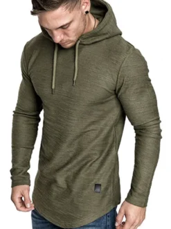 Hommes T-shirts Chic À Capuche Manches Longues Polyester Regular Fit Hoodies